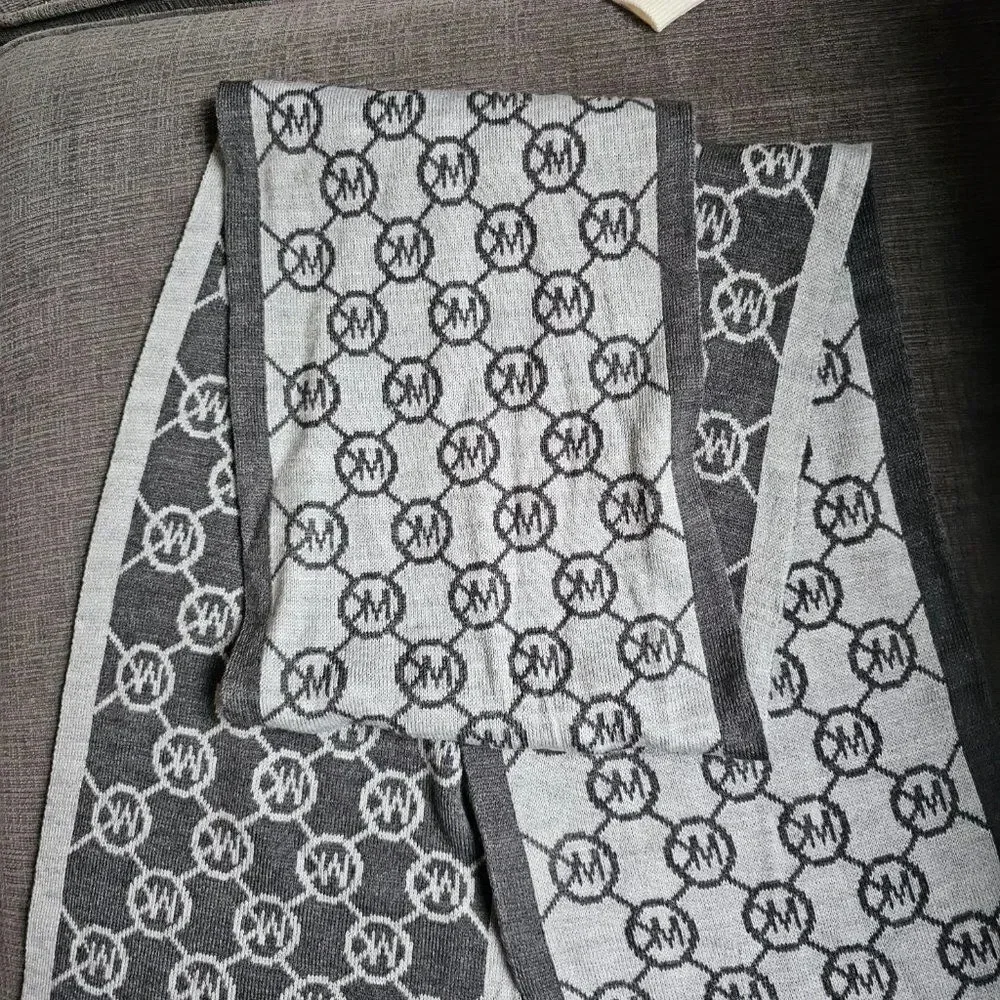 Michael Michael Kors Women's Gray Signature Logo Infinity Scarf One Size